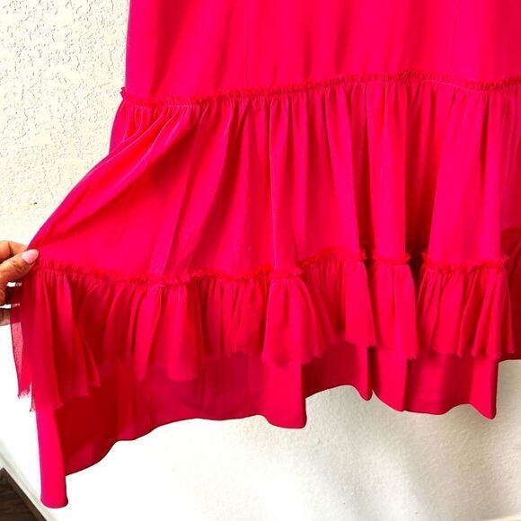 Cinq A Sept Livia Tiered Cherry Red Dress - Picture 8 of 15